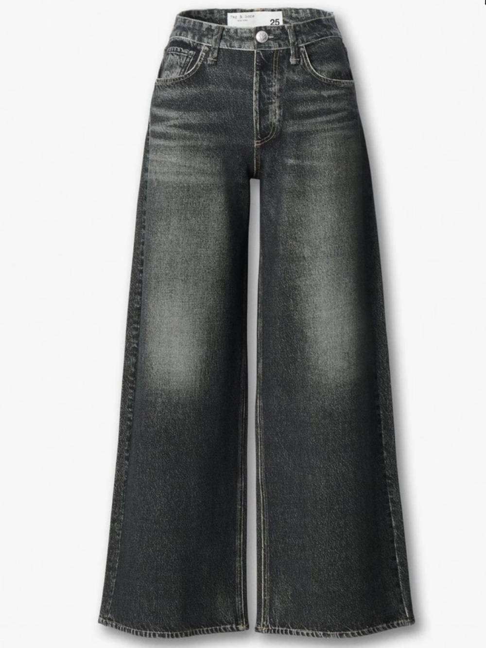 Rag And Bone Miramar Sofie Wide-Leg Faux Jean in Cotton Terry | 25 - Picture 3 of 12